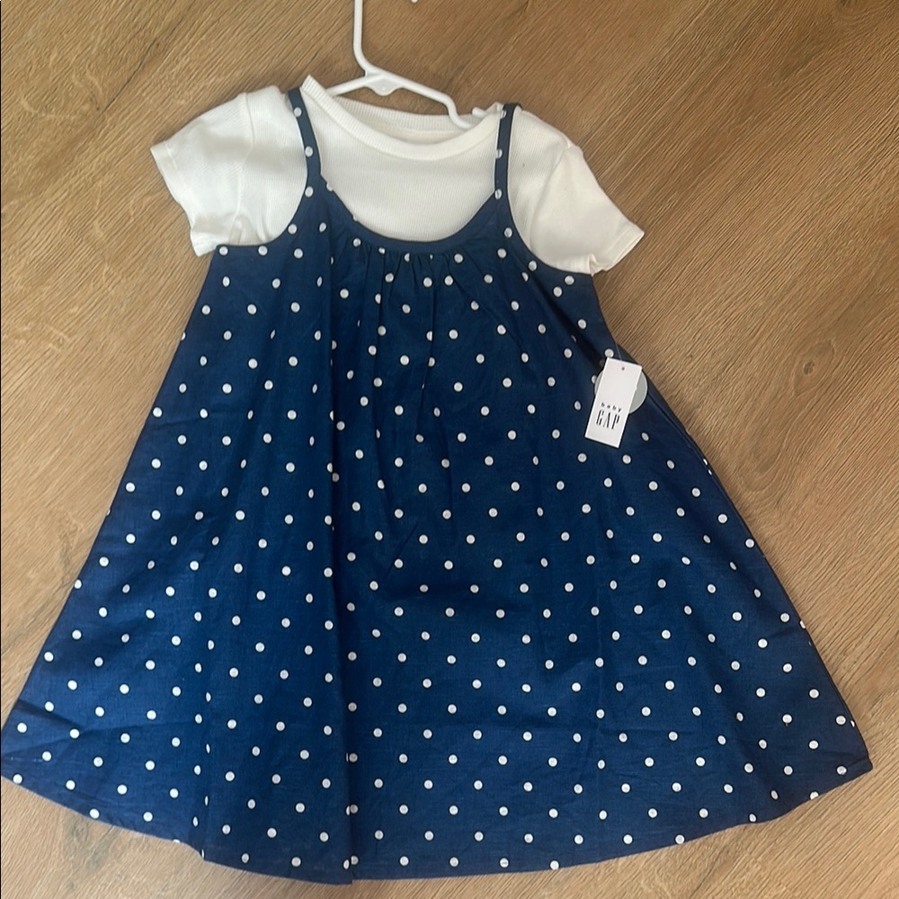 GAP Navy Polka Dot Kids Casual Dress